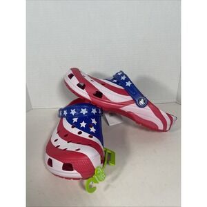 NEW Crocs Classic‎ American Flag Clogs Men's Size 10 Team USA Patriotic 🇺🇸